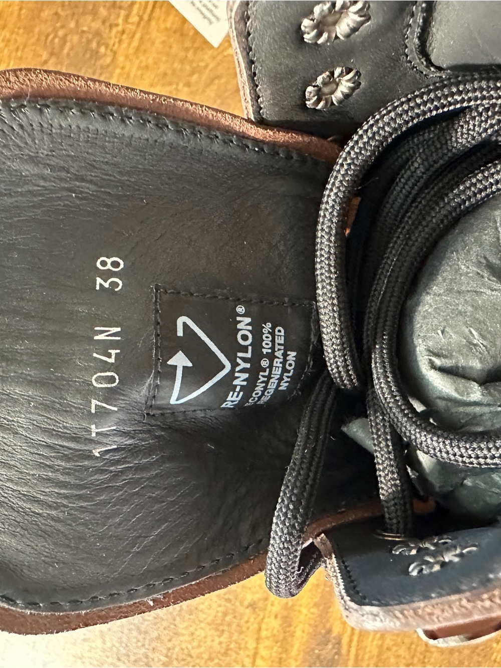 NWB Prada Cognac Vitello Re-Nylon Lug Sole Combat Boots Size 38 (US 8) - Picture 5 of 7